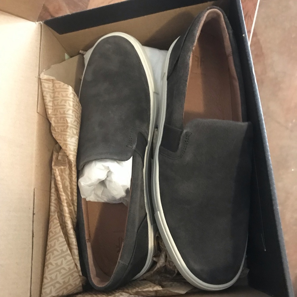 Frye ivy slip charcoal suede size 8